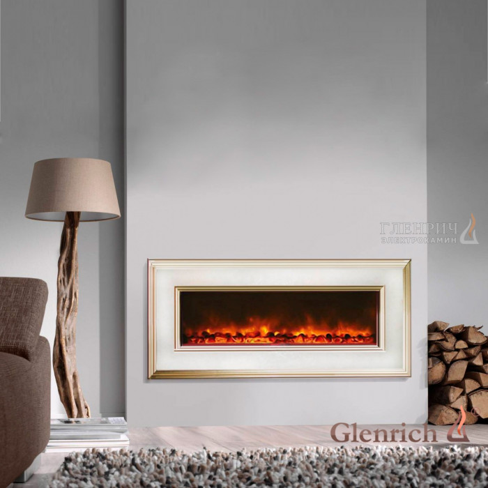Настенный камин Genius 100 кремовый - Гленрич [Электрокамин Гениус 100 Crem - Glenrich]